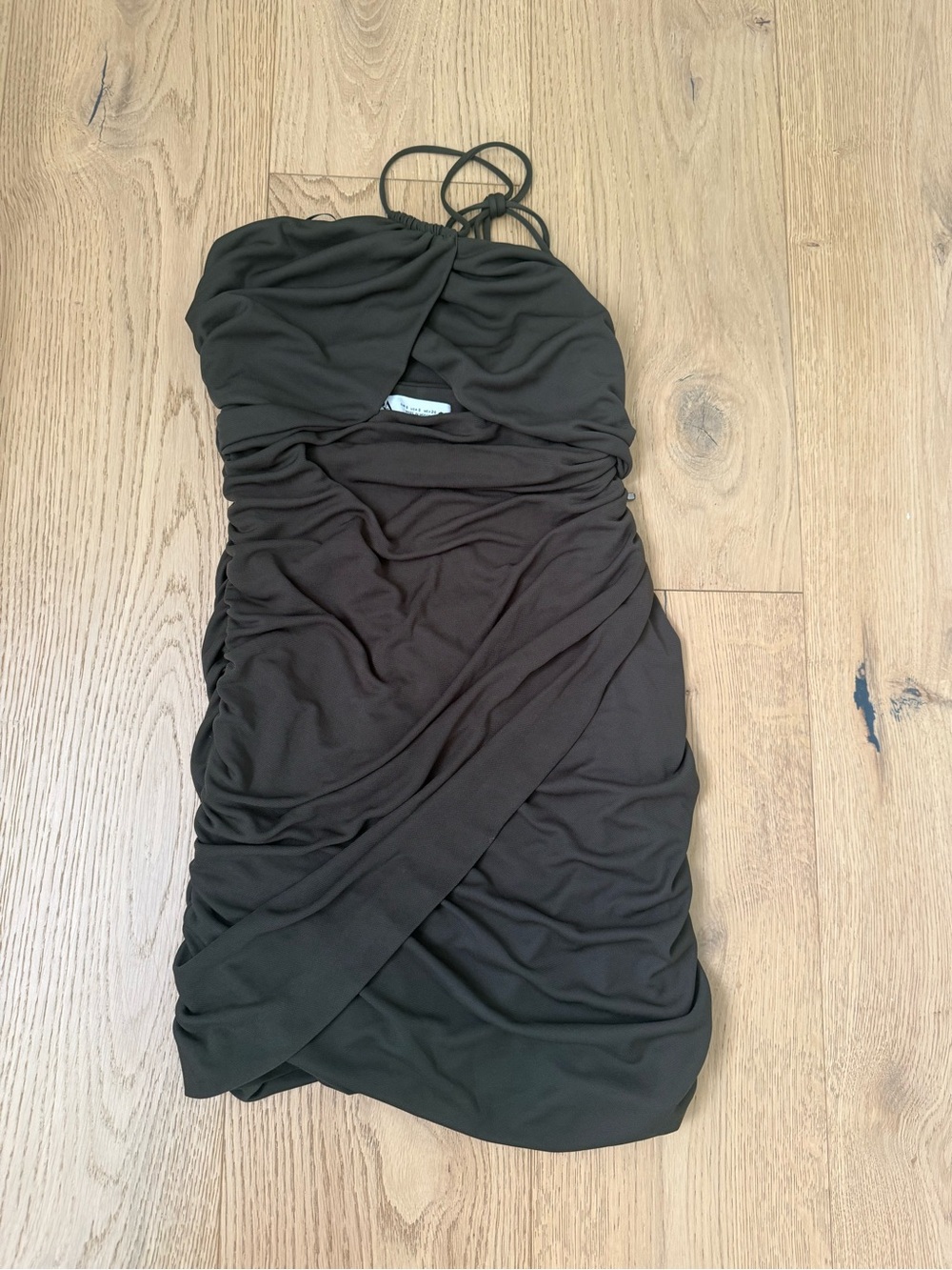 Zara Halter Ruched Bodycon Dress